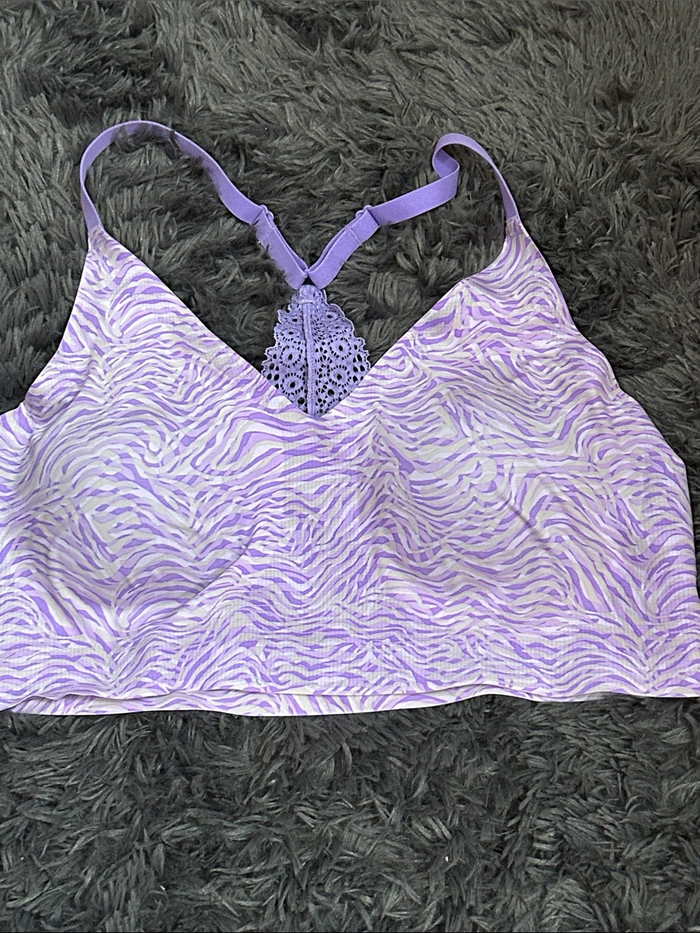Maidenform Lavender Zebra Lace-Back Bralette
